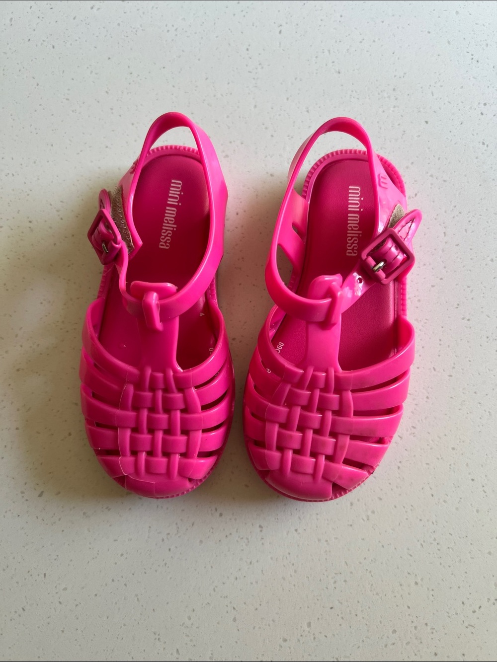 Mini Melissa Girls' Hot Pink Posession Sandals